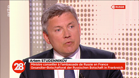 Artem Studennikov, Ministre conseiller de l'Ambassade de Russie en France, aux débats à l'émission "28 minutes" sur Arte, le 14 juin 2017