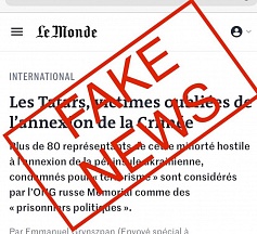 Communiqué de presse de l’Ambassade de Russie en France suite à l’article «Les Tatars, victimes oubliées de l'annexion de la Crimée», paru le 2 septembre 2021 au journal «Le Monde»