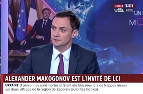 Alexander Makogonov, porte-parole de l'Ambassade de Russie en France sur LCI, le 28 décembre 2023