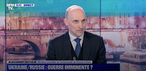 Interview d'Alexander Zezyuline, Ministre-conseiller de l'Ambassade de Russie en France, à BFM TV