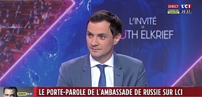 Alexander Makogonov, porte-parole de l'Ambassade de Russie en France sur LCI, le 5 juillet 2023