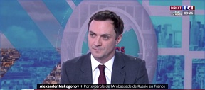 Alexander Makogonov, porte-parole de l'Ambassade de Russie en France sur LCI, le 20 mars 2024