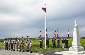 Sur la cérémonie solennelle de l'inauguration du monument aux soldats et officiers du Corps expéditionnaire russe ayant combattu sur le sol français entre 1916 et 1918, Mont Spin, 29 mai 2018