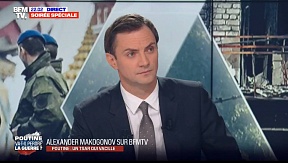 Alexander Makogonov, porte-parole de l'ambassade de Russie en France sur BFM TV Alexander Makogonov, porte-parole de l'ambassade de Russie en France sur BFM TV